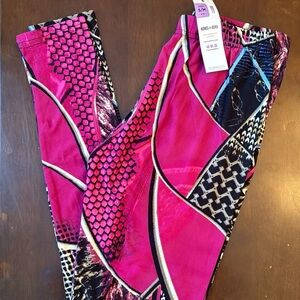 Woman's leggings animal print cheetah color block fish scales 80's 90's vintage